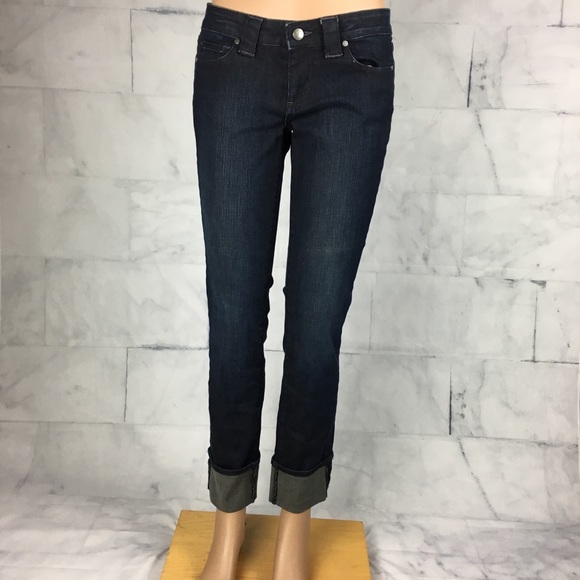 Denim - Paige Blue Heights Turned Cuff Straight Jeans